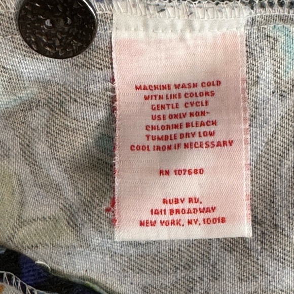 Vintage Ruby Rd. Hearts of Palm Blue Purple Denim Jean Jacket Embroidered L - Picture 3 of 9